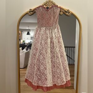 Gunne Sax Soft Pink Lace Dress sz 7